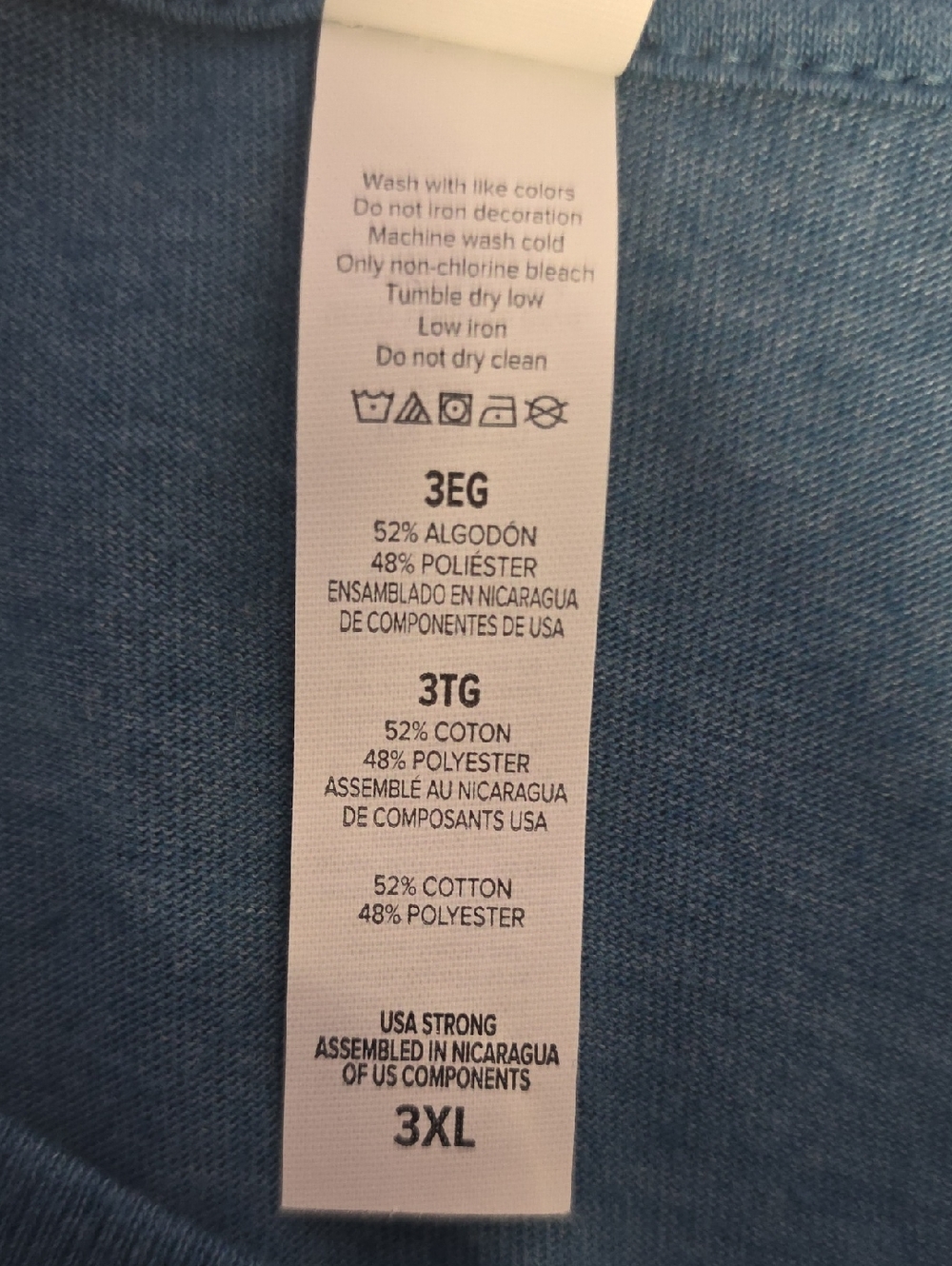 Bella Canvas Blue Graphic Tee with Multicolor Laundry Print - Picture 5 of 5